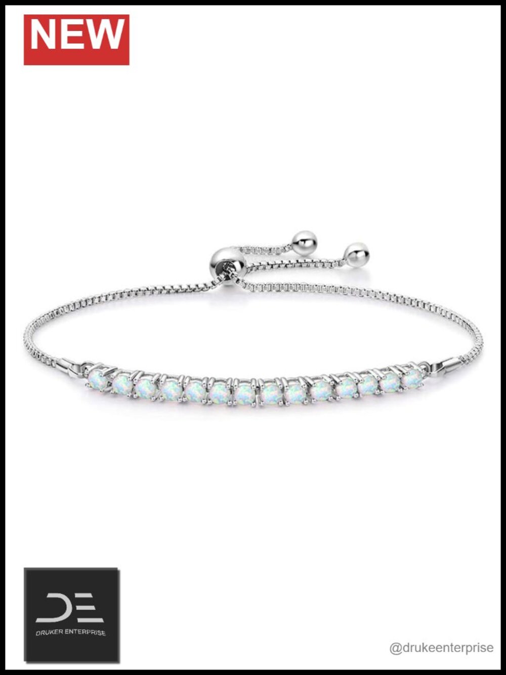 14K Gold Opal Bracelet for Women, Single Row Charm, Fashion Jewelry Gift for Her